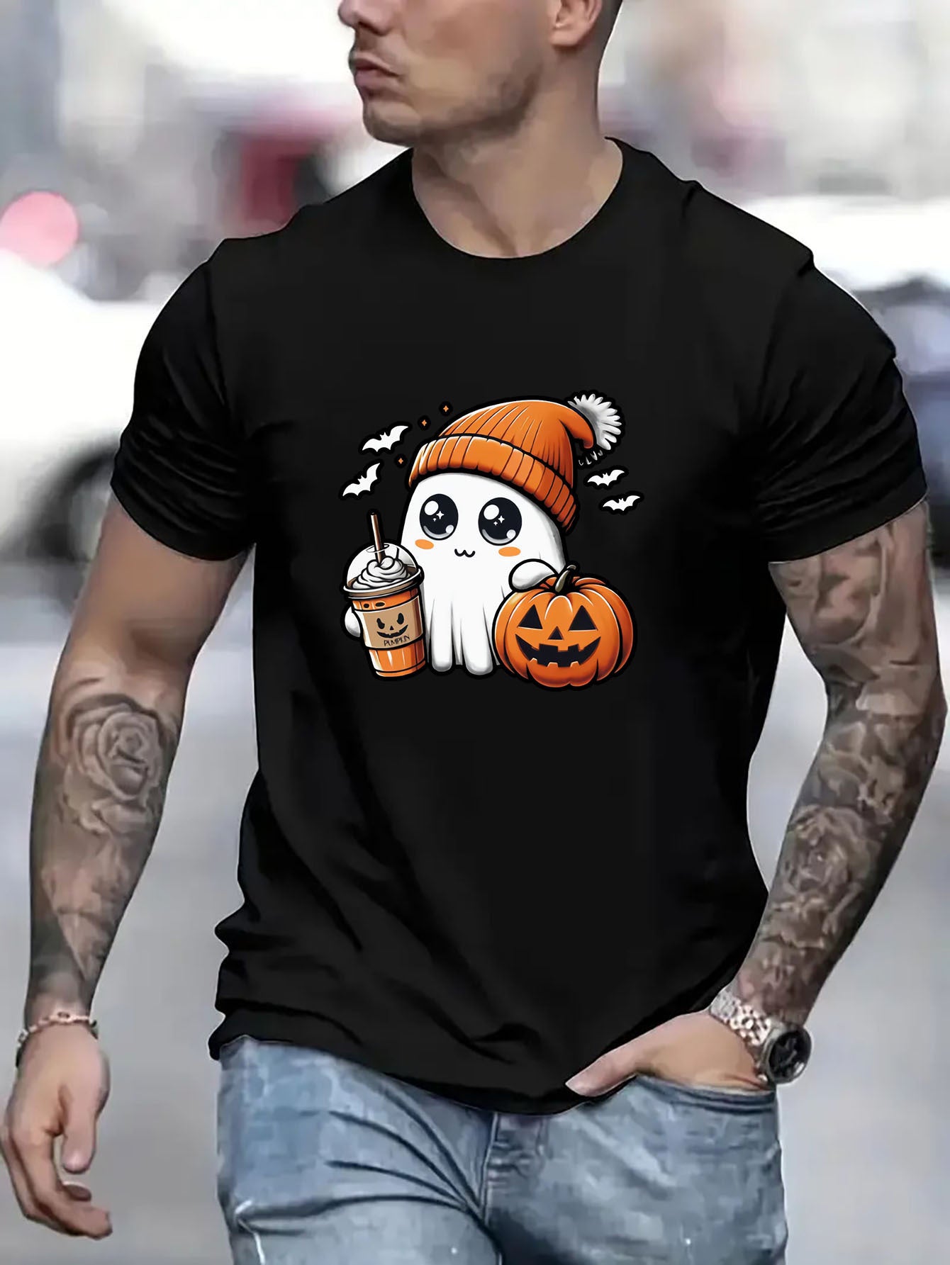 Halloween Ghost And Pumpkin T-shirt