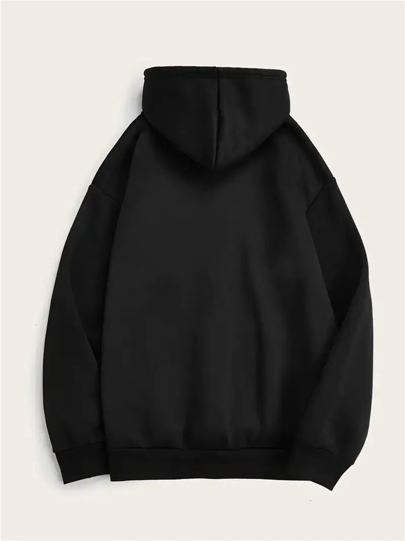 Rose Print Hoodie With Kangaroo Pocket