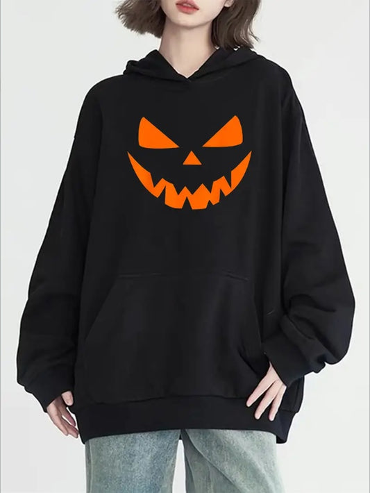Halloween Pumpkin Hoodie with Kangaroo Pocket